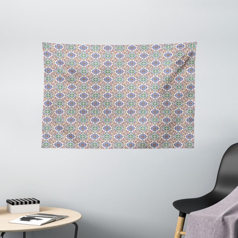 Portuguese Plant Design Wide Tapestry