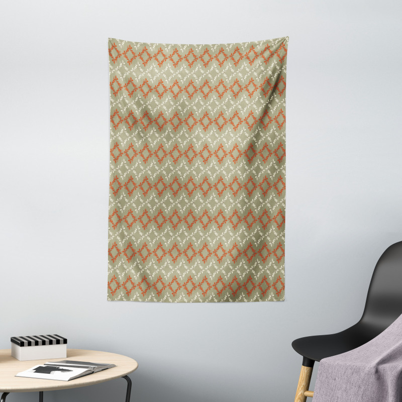 Rectangles Flowers Tapestry