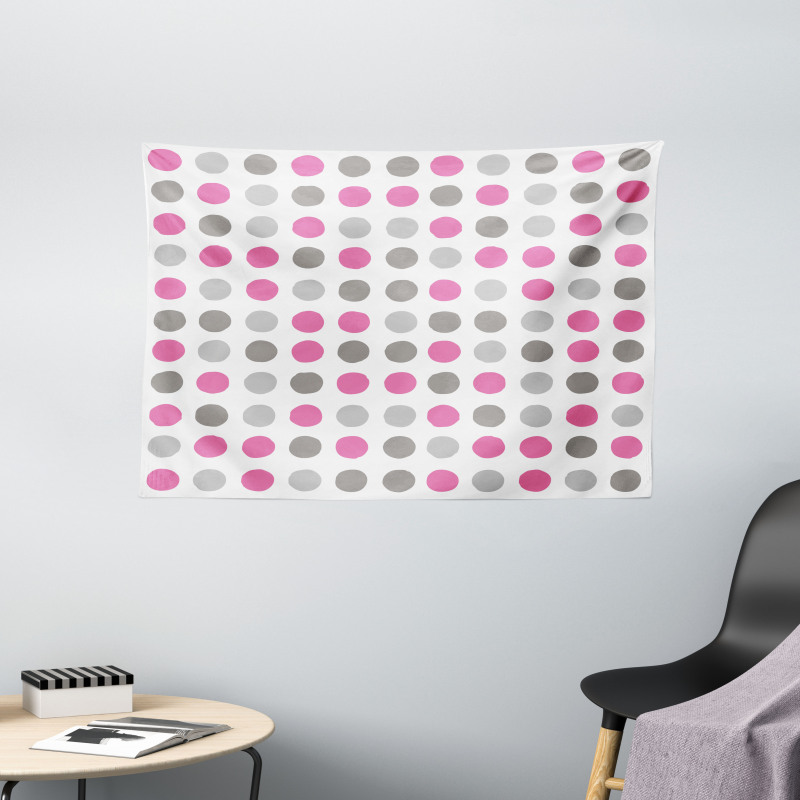 Polka Dots Motifs Wide Tapestry