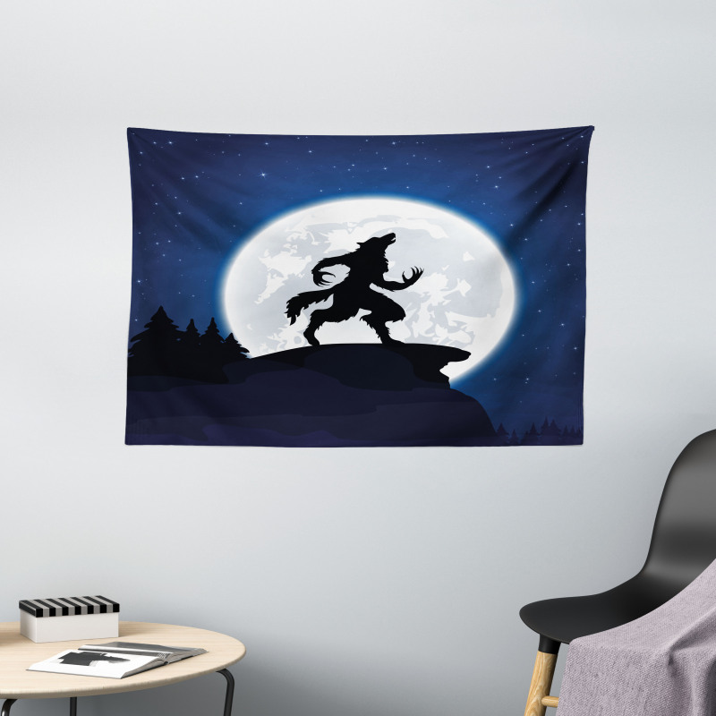 Halloween Theme Design Wide Tapestry
