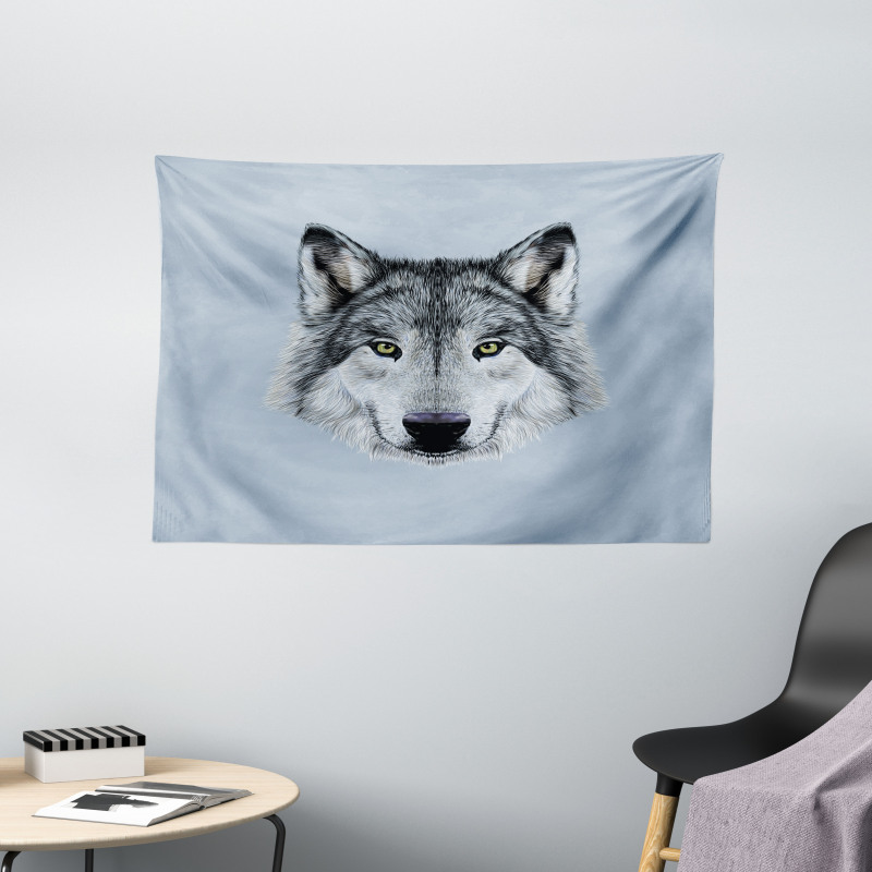 Detailed Canine Expression Wide Tapestry