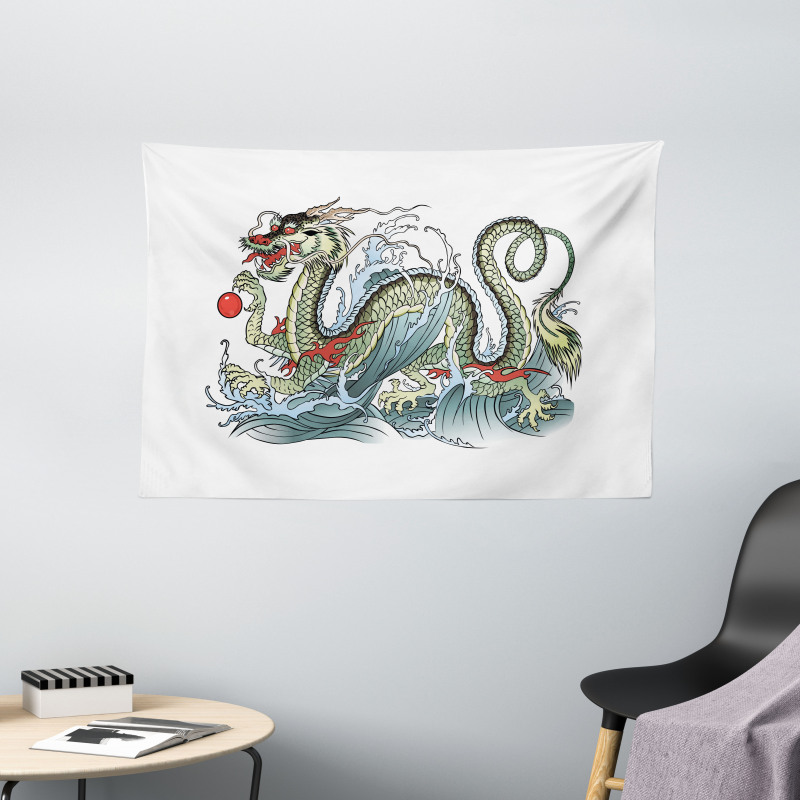 Eastern Creature Wide Tapestry