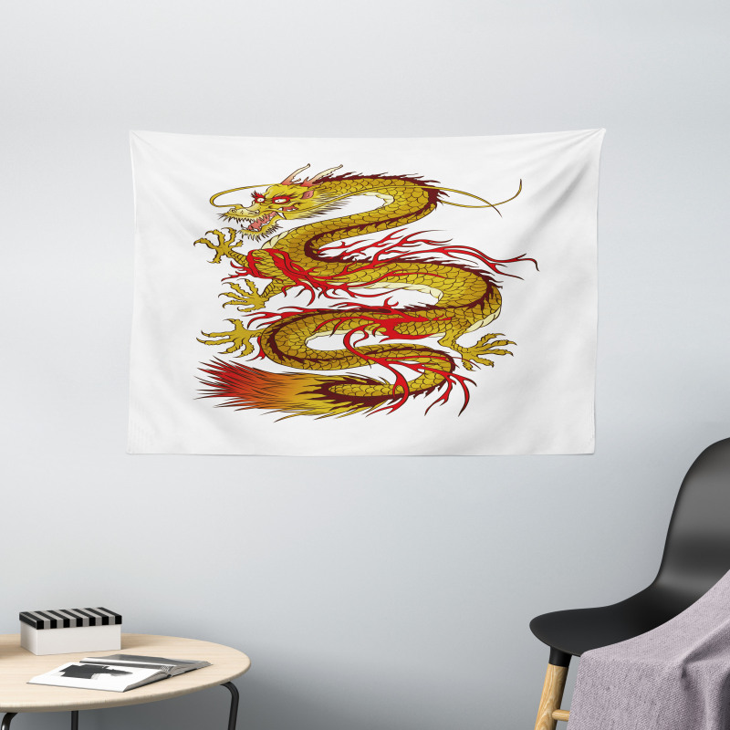 Fiery Character Wide Tapestry