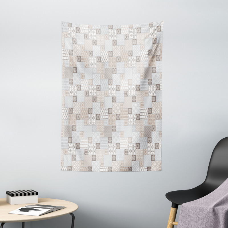 Oriental Checkered Motif Tapestry