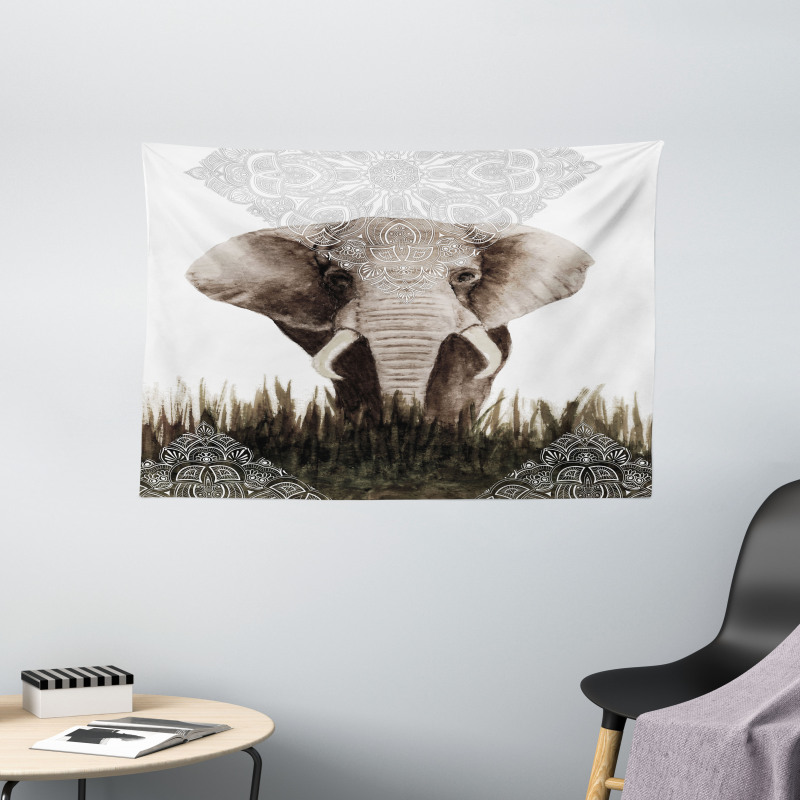 Elephant Animal Wide Tapestry