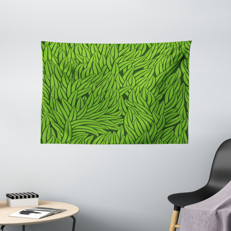 Grass Growth Abstract Wide Tapestry