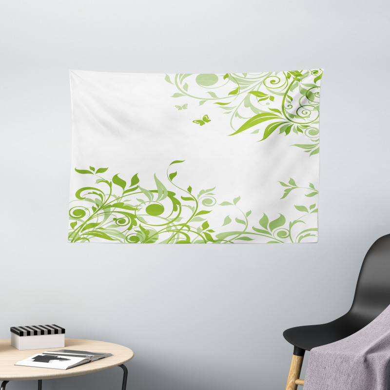Spring Time Butterfly Wide Tapestry