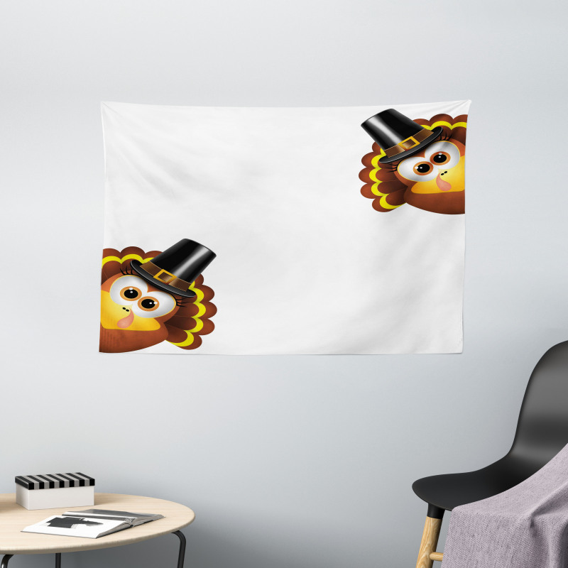 Funny Poultry Animal Wide Tapestry