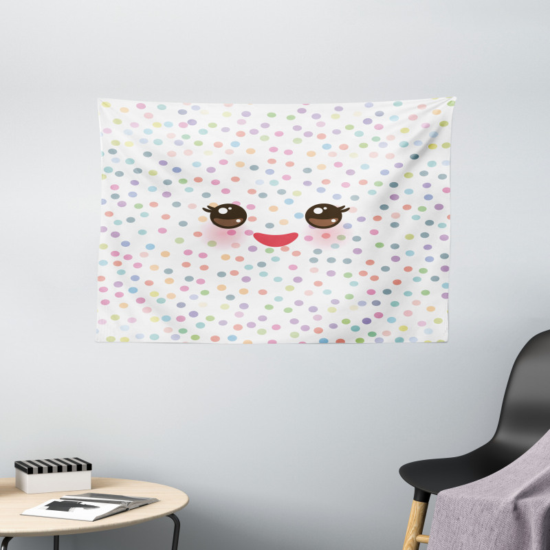 Kawaii Funny Muzzle Wide Tapestry