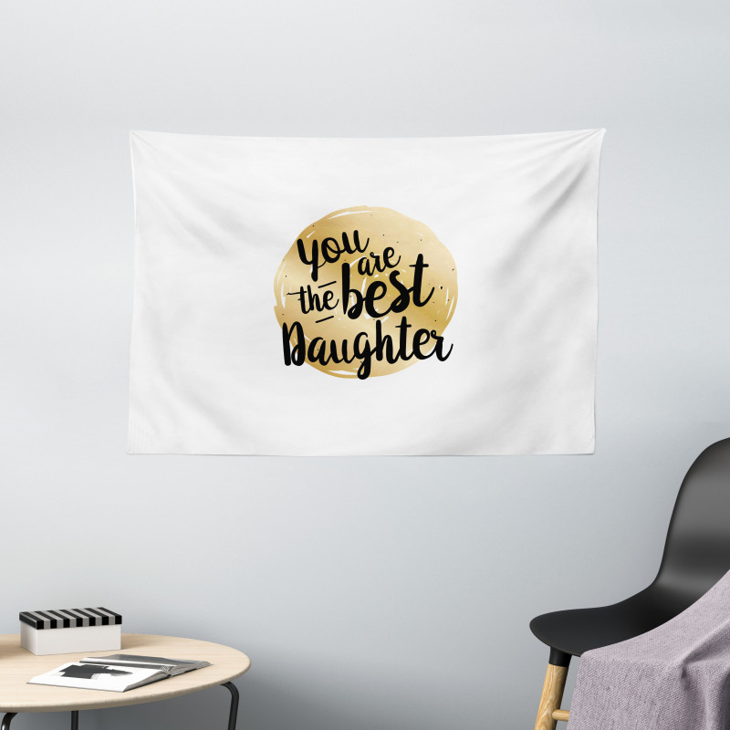 Daughter Love Pattern Wide Tapestry