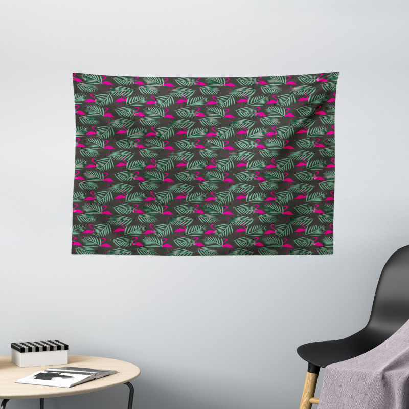 Zoo Animals in Pink Wide Tapestry