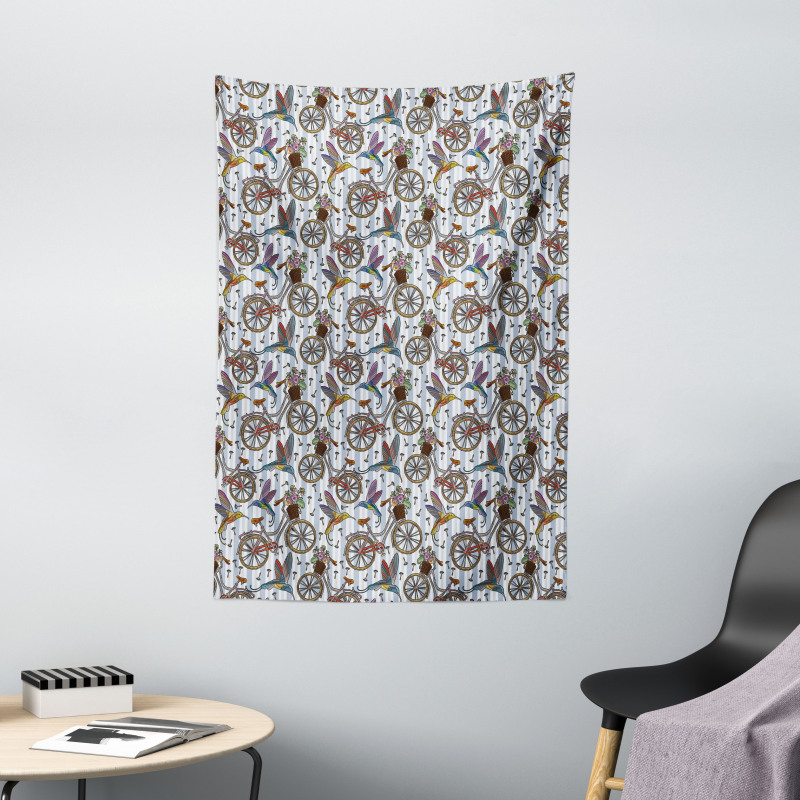 Nostalgic Flower Bird Tapestry