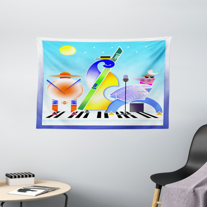 Geometric Shapes Band Wide Tapestry