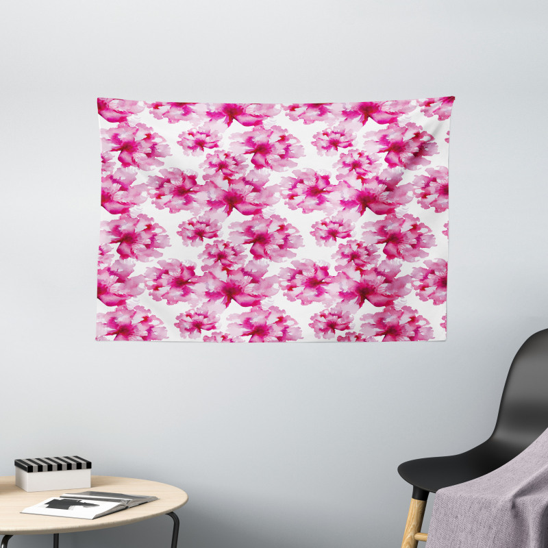 Abstract Peonies Wide Tapestry
