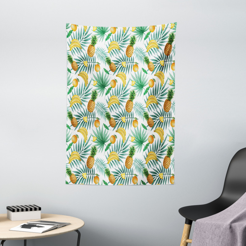 Exotic Fruits Leaves Tapestry