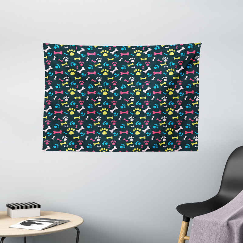 Cool Canine Bones Wide Tapestry