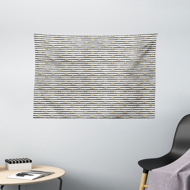 Black Stripes Cruise Wide Tapestry