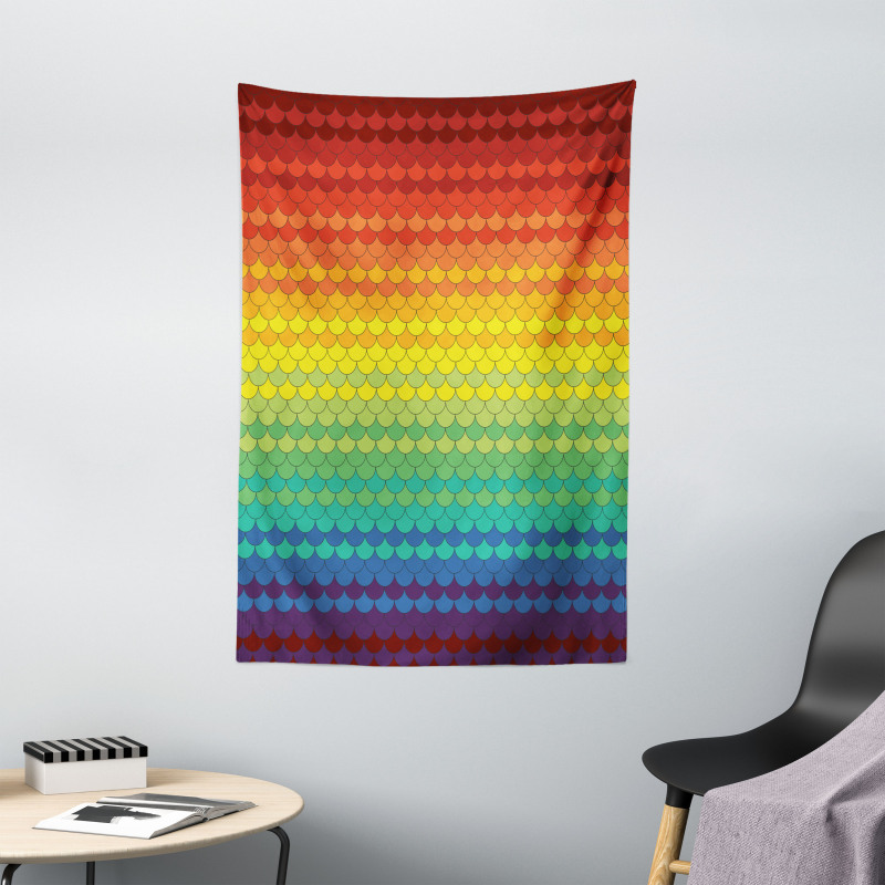 Colorful Rainbow Scale Tapestry