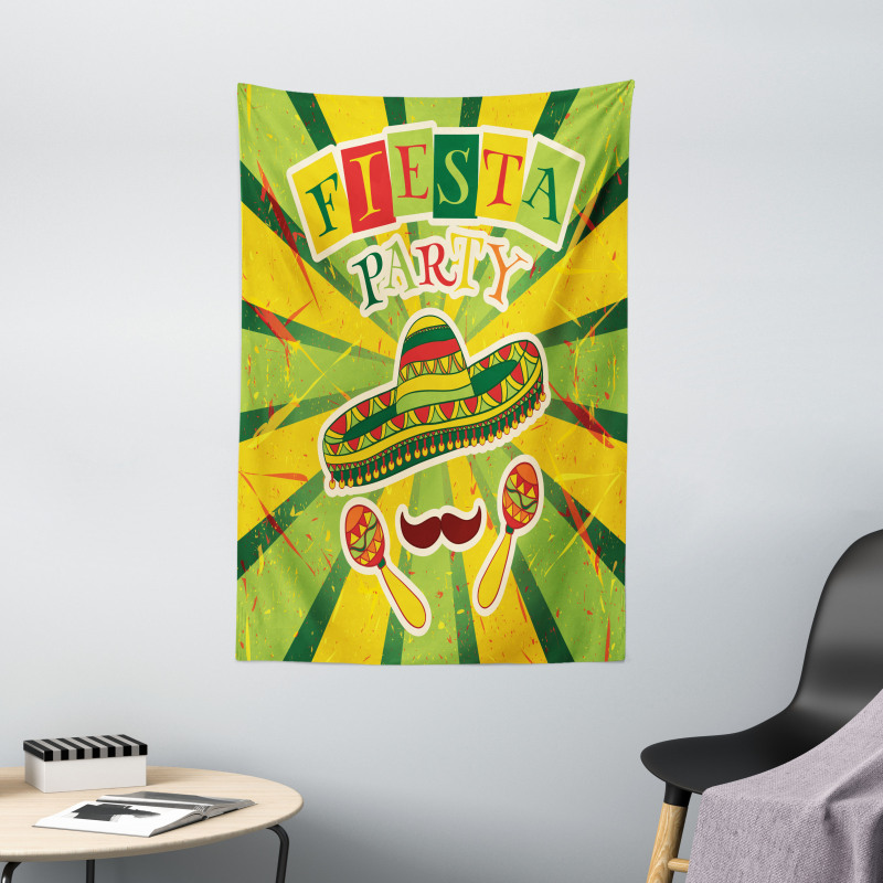 Maracas and Mustache Tapestry