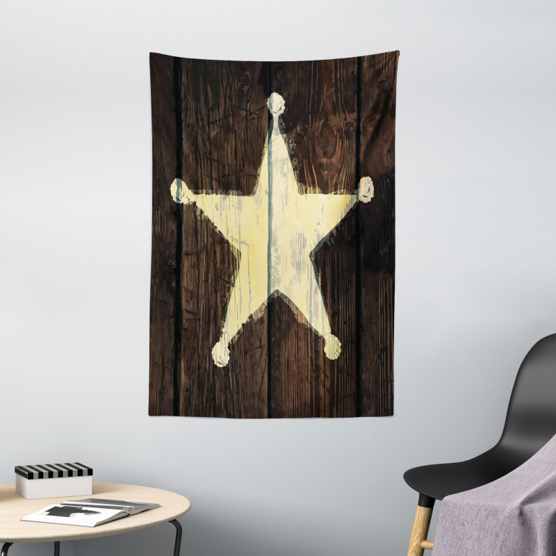 Rustic Wooden Lone Star Tapestry