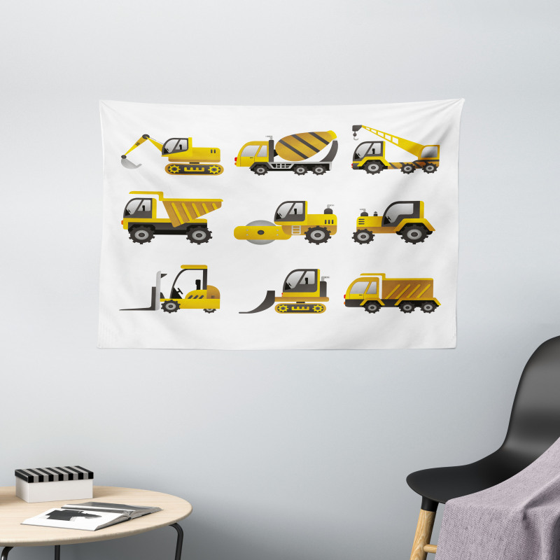 Big Vehicles Art Wide Tapestry