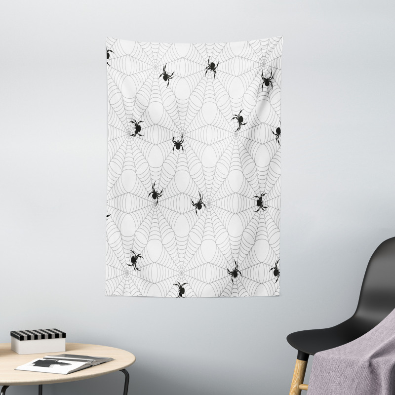Black Insect Network Tapestry