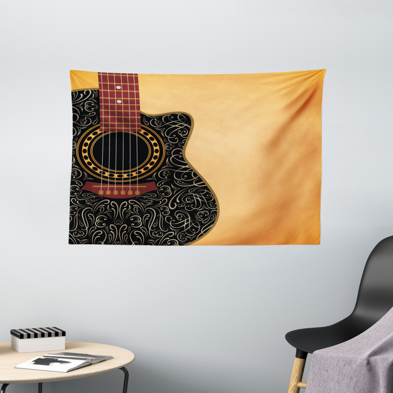 Floral Folk Ornaments Wide Tapestry