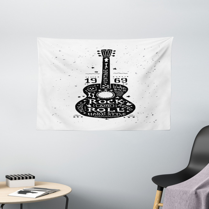 Grunge Look Rock 'n' Roll Wide Tapestry