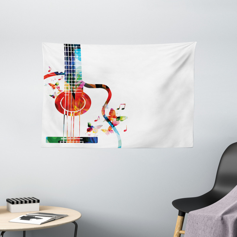 Polygonal Design Music Wide Tapestry