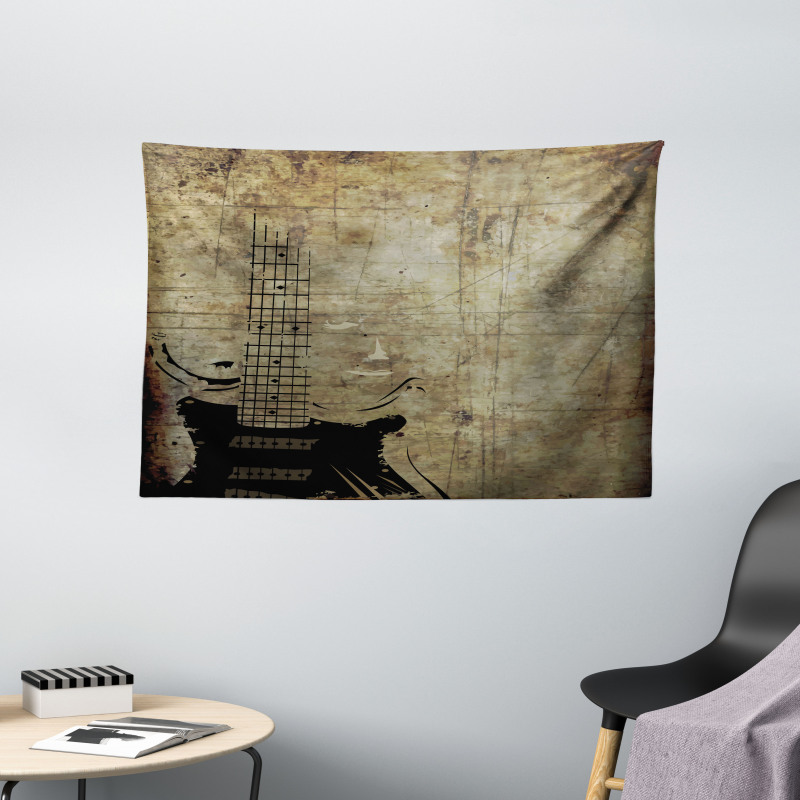 Faded Instrument Design Wide Tapestry