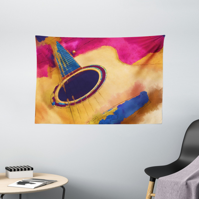 Abstract Strings Retro Wide Tapestry