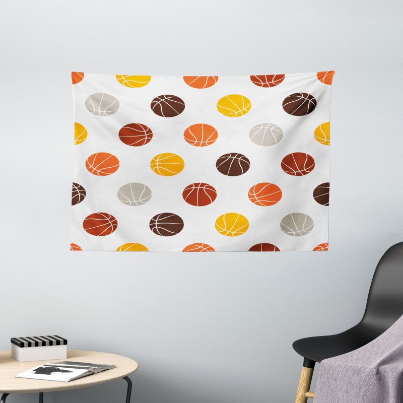 Earthen Toned Balls Wide Tapestry