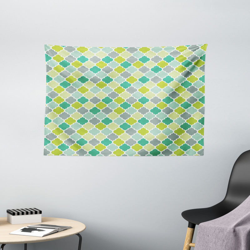 Vibrant Trellis Quatrefoil Wide Tapestry