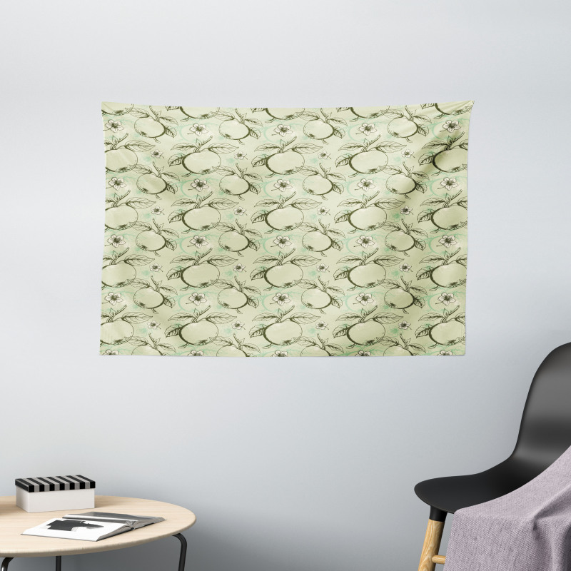 Vintage Abstract Grunge Wide Tapestry