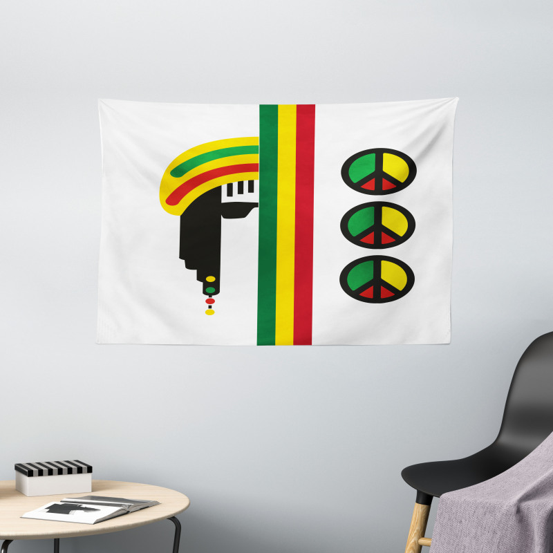 Minimalist Rastaman Wide Tapestry