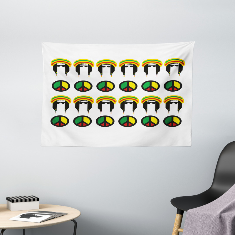 Colorful Reggae Wide Tapestry