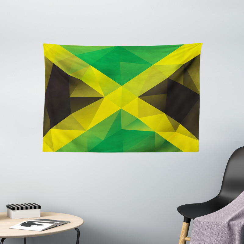 Triangle Polygon Flag Wide Tapestry