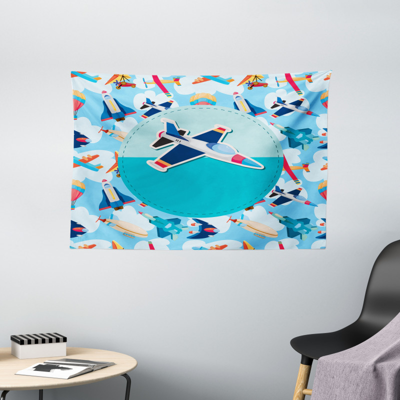 Airplane Composition Wide Tapestry