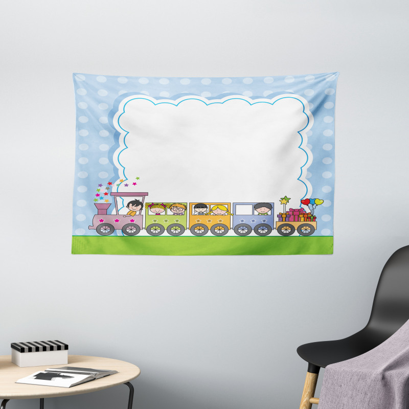 Train Children Wide Tapestry