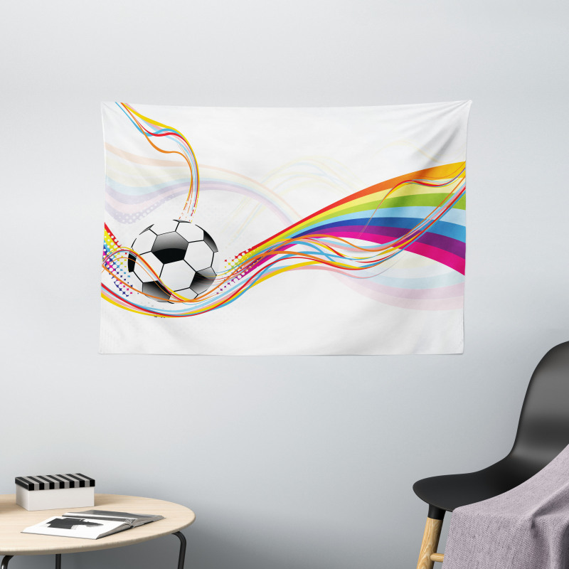 Rainbow Pattern Line Wide Tapestry