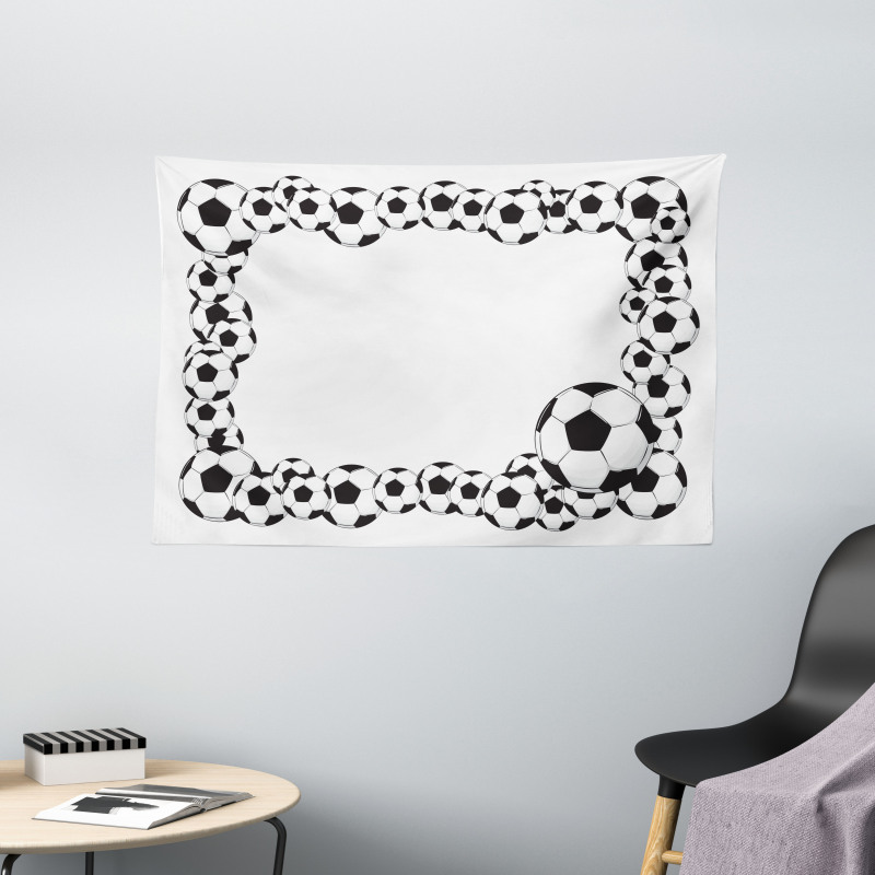 Football Frame Pattern Wide Tapestry