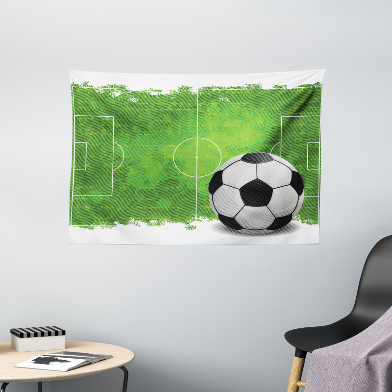 Grunge Football Design Wide Tapestry