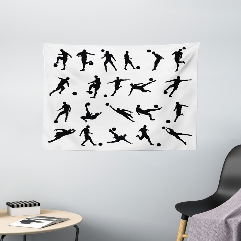 Football Silhouettes Wide Tapestry