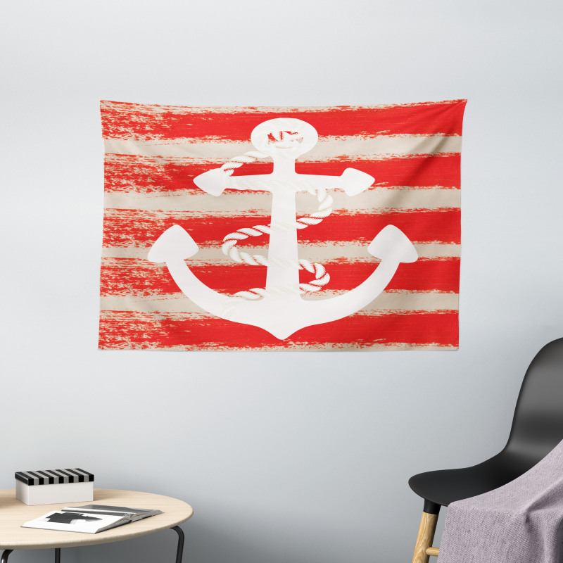 Rope Stripes Nautical Wide Tapestry