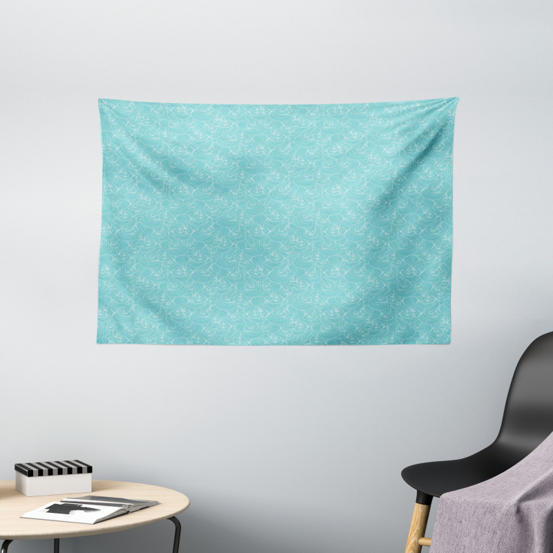 Sea Inspired Lines Wide Tapestry