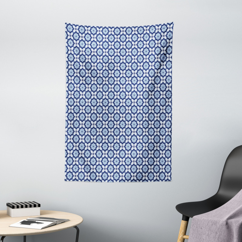 Diagonal Azuejo Motif Tapestry