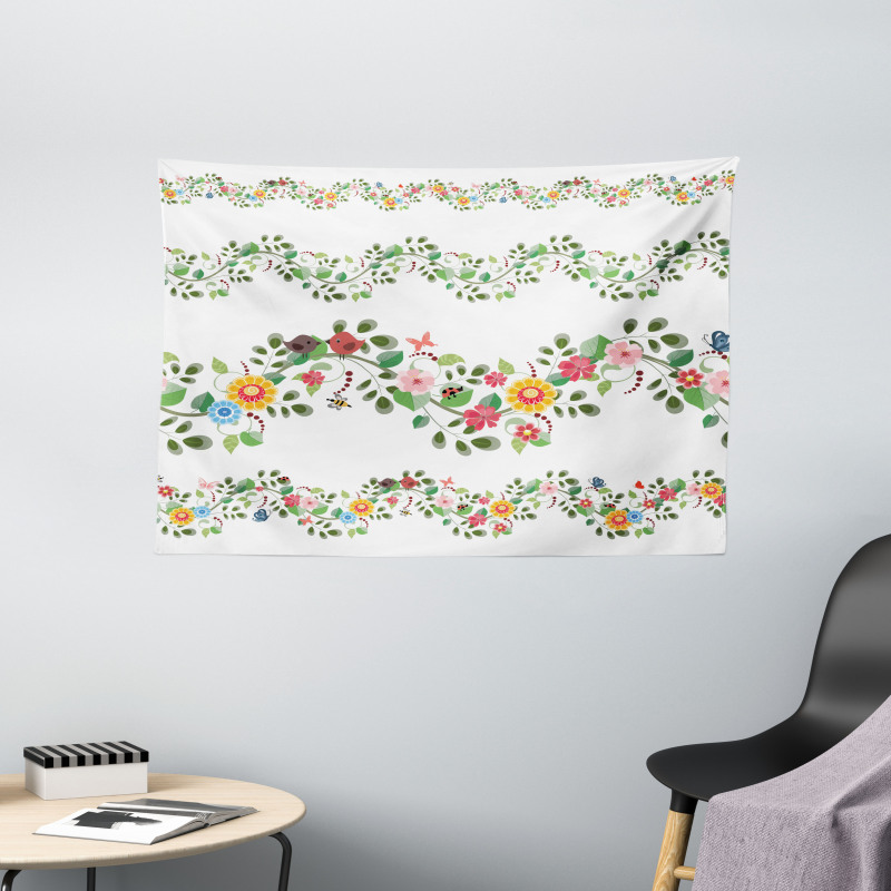 Romantic Pattern Wide Tapestry