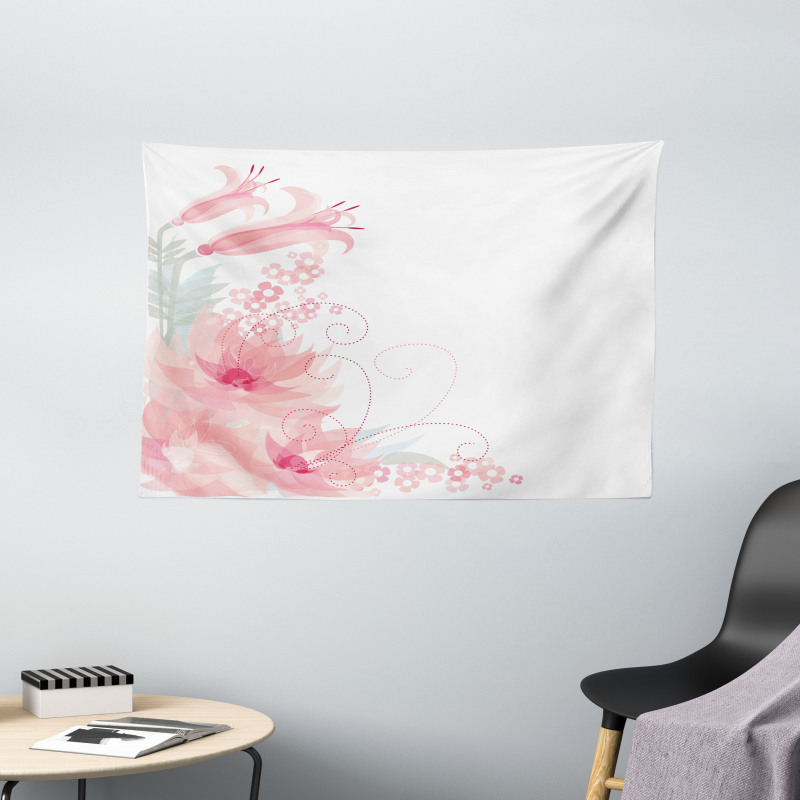 Romance Watercolor Wide Tapestry