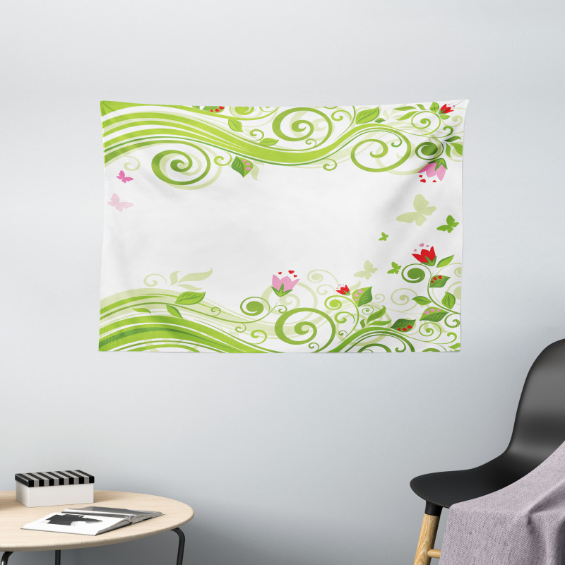 Blossoming Stripes Wide Tapestry