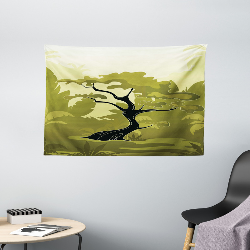 Japanese Jungle Wide Tapestry